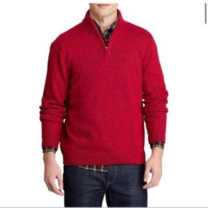 CHAPS textured mockne red sweater size L